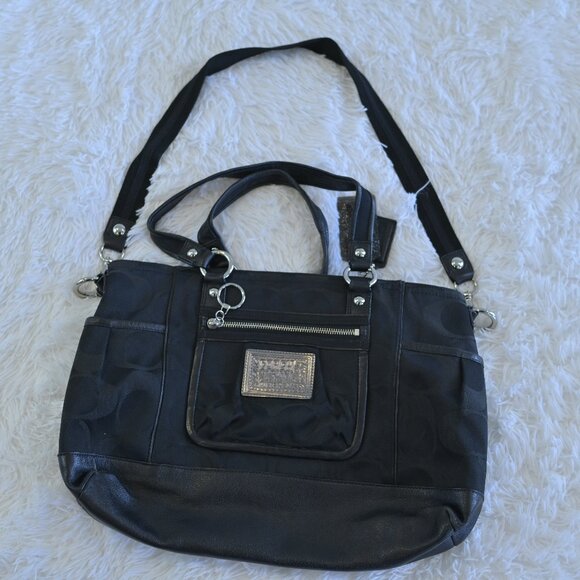 Coach Poppy Signature Book Tote Black Red Lining F0920-14364 - Picture 1 of 8